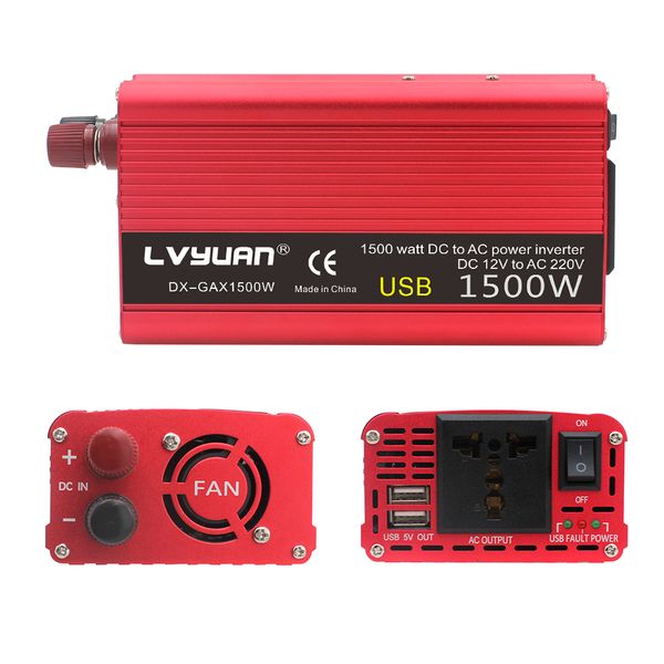 1500w car power inverter converter dc 12v to ac 220v modified sine wave power with usb 5v output car styling&car charger
1500w car power inverter converter dc 12v to ac 220v modified sine wave power with usb 5v output car styling&car charger