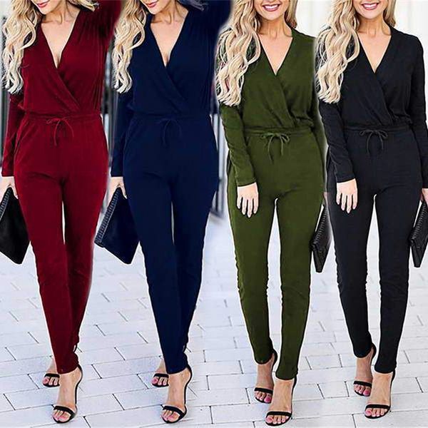 women's jumpsuits & rompers 2021 spring autumn woman jumpsuit long sleeve overalls casual v-neck playsuit drop, Black;white
women's jumpsuits & rompers 2021 spring autumn woman jumpsuit long sleeve overalls casual v-neck playsuit drop, Black;white