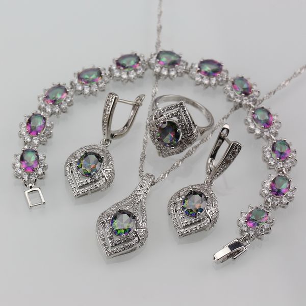 rainbow zircon 925 sterling silver charm women jewelry sets dangle earrings necklace bracelet and ring sets
rainbow zircon 925 sterling silver charm women jewelry sets dangle earrings necklace bracelet and ring sets