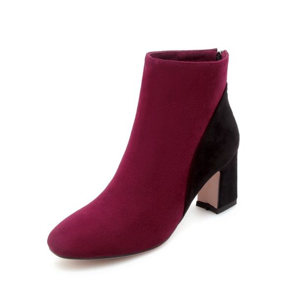 cerdachic winter women's fashion patchwork formal suede high heels ankle boots zipper back office ladies shoes, Black
cerdachic winter women's fashion patchwork formal suede high heels ankle boots zipper back office ladies shoes, Black