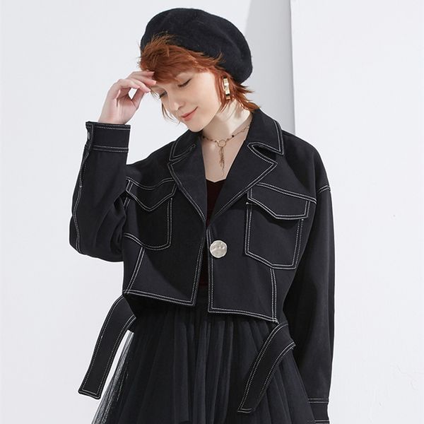 black denim jacket irregular women loose straight tube 2019 autumn new british temperament commuter tide personality slim, Tan;black
black denim jacket irregular women loose straight tube 2019 autumn new british temperament commuter tide personality slim, Tan;black