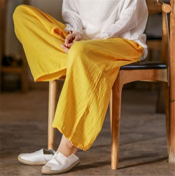 women's pants & capris sen double layer cotton yarn wide leg loose pure soft retro large casual summer, Black;white
women's pants & capris sen double layer cotton yarn wide leg loose pure soft retro large casual summer, Black;white