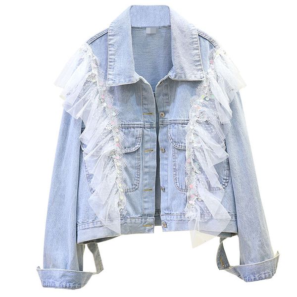 new arrival luxury lace basic jacket sequin patch denim jacket embroidered jean coats feminino outerwear retro women, Black;brown
new arrival luxury lace basic jacket sequin patch denim jacket embroidered jean coats feminino outerwear retro women, Black;brown