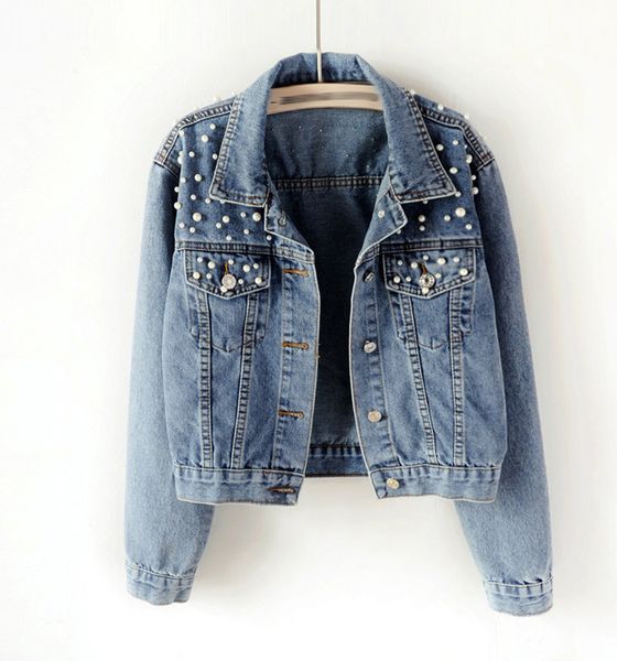 pearl beading crop denim jackets women autumn 2019 new casual jeans bomber jacket long sleeve denim coat korean plus size 5xl, Black;brown
pearl beading crop denim jackets women autumn 2019 new casual jeans bomber jacket long sleeve denim coat korean plus size 5xl, Black;brown