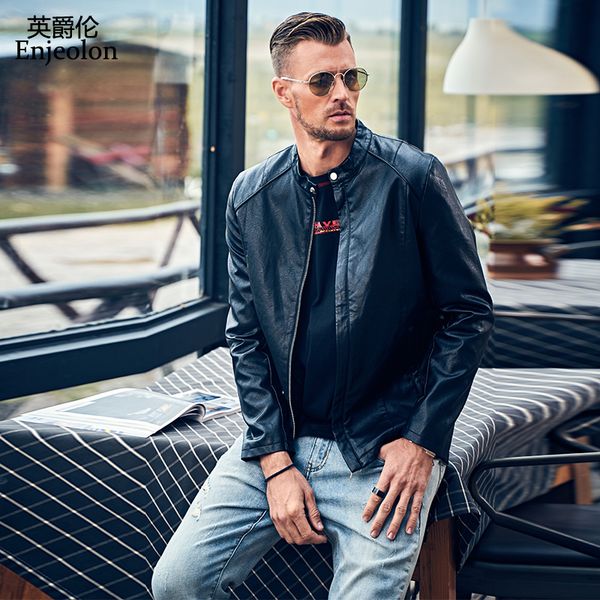 enjeolon new winter motorcycle male leather jacket men windbreaker pu jackets male outwear pu baseball jackets plus size p419, Black
enjeolon new winter motorcycle male leather jacket men windbreaker pu jackets male outwear pu baseball jackets plus size p419, Black