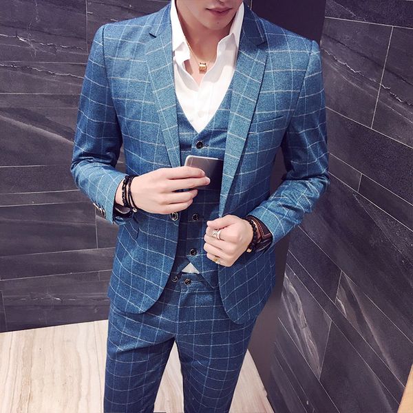 classic men wedding suits slim fit men plaid suit fashion business banquet suit 3 piece set asian size s m xl xxxl 4xl 5xl, White;black
classic men wedding suits slim fit men plaid suit fashion business banquet suit 3 piece set asian size s m xl xxxl 4xl 5xl, White;black