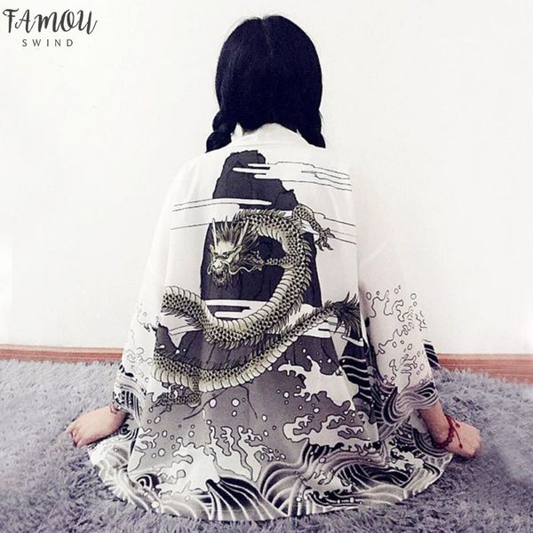 2020 vintage japanese women cardigan summer dragon waves printed chiffon sun protection japanese kimono shirt outerwear, White
2020 vintage japanese women cardigan summer dragon waves printed chiffon sun protection japanese kimono shirt outerwear, White