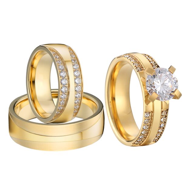 classic love alliances cubic zirconia marriage engagement ring proposal couple wedding rings set for men and women gold color, Golden;silver
classic love alliances cubic zirconia marriage engagement ring proposal couple wedding rings set for men and women gold color, Golden;silver