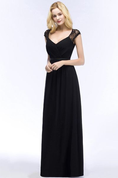 new cap sleeves chiffon long bridesmaid dresses navy blue lace ruched hollow back floor length wedding guest maid of honor prom dresses, White;pink
new cap sleeves chiffon long bridesmaid dresses navy blue lace ruched hollow back floor length wedding guest maid of honor prom dresses, White;pink