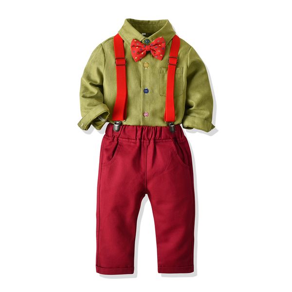 autumn and winter new boy corduroy gentleman long-sleeved shirt + cardigan trousers + suspenders baby birthday clothing 2 sets, White
autumn and winter new boy corduroy gentleman long-sleeved shirt + cardigan trousers + suspenders baby birthday clothing 2 sets, White