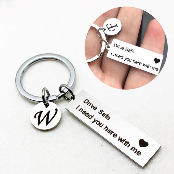 keychains a-z 26 initial letter engraved key chains drive safe i need you here with me rings accessories couples valentine gifts, Silver
keychains a-z 26 initial letter engraved key chains drive safe i need you here with me rings accessories couples valentine gifts, Silver