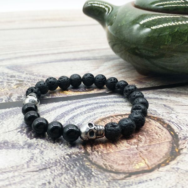 wholesale fashion handmade lava stone black onyx bracelets stainless steel skull men bracelet jewelry 50pcs/lot+ing
wholesale fashion handmade lava stone black onyx bracelets stainless steel skull men bracelet jewelry 50pcs/lot+ing