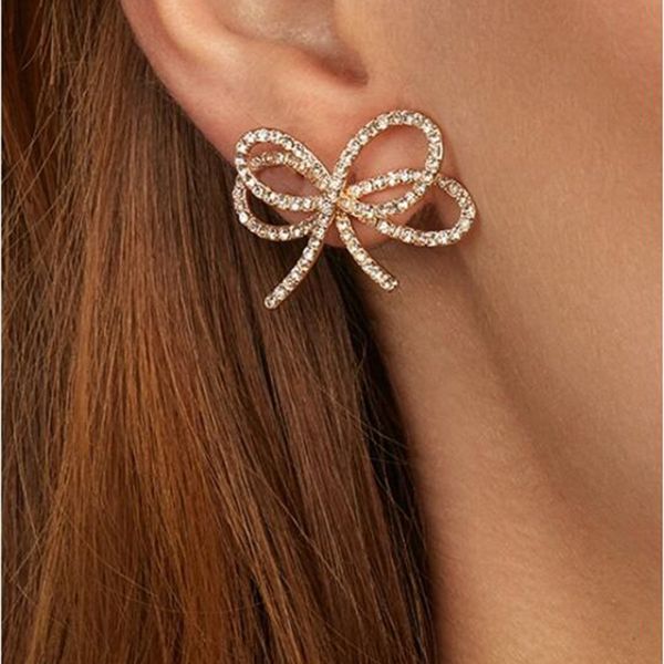 european and american elegant diamond-set bow earrings new fashion exquisite female earrings high-grade earrings, Golden
european and american elegant diamond-set bow earrings new fashion exquisite female earrings high-grade earrings, Golden