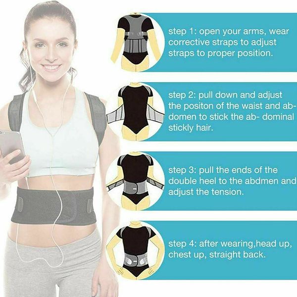 campsle adjustable back spine posture corrector humpback pain back support brace shoulder belt posture correction, Black;blue
campsle adjustable back spine posture corrector humpback pain back support brace shoulder belt posture correction, Black;blue