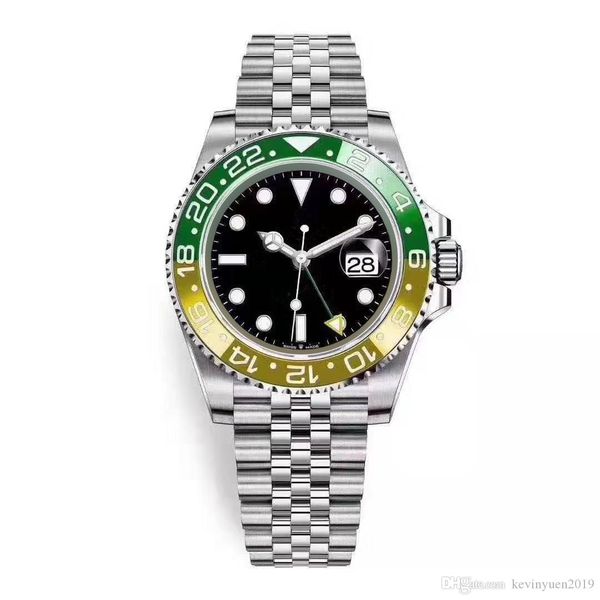 New men watch automatic mechanical watche gmt tainle teel yellow orange green ceramic bezel 40mm jubilee trap ma ter wri t watche, Slivery;brown
New men watch automatic mechanical watche gmt tainle teel yellow orange green ceramic bezel 40mm jubilee trap ma ter wri t watche, Slivery;brown