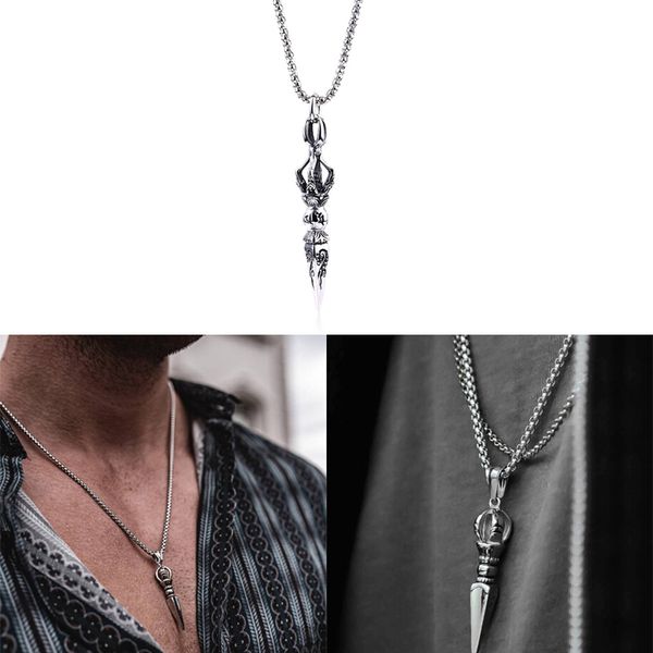 men stainless steel phurba kilaya pendant necklace tibetan buddhism vajrayana buddhist vajra dorje, Silver
men stainless steel phurba kilaya pendant necklace tibetan buddhism vajrayana buddhist vajra dorje, Silver
