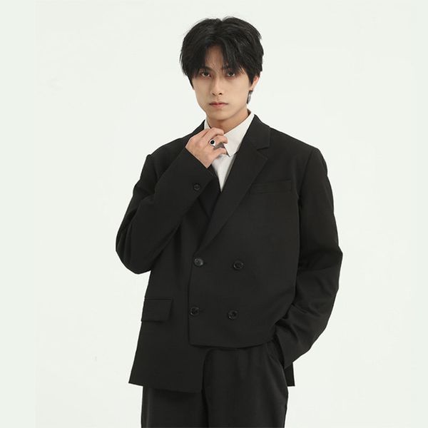 men asymmetry design double breasted casual suit coat overcoat japan korea style male fashion blazer jacket outerwear, White;black
men asymmetry design double breasted casual suit coat overcoat japan korea style male fashion blazer jacket outerwear, White;black