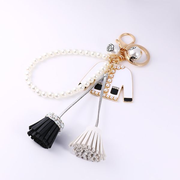 easya fashion simulated pearl keyring eamel clothes shape keychain holders unique tassel charm accessories for bag car key chain, Silver
easya fashion simulated pearl keyring eamel clothes shape keychain holders unique tassel charm accessories for bag car key chain, Silver