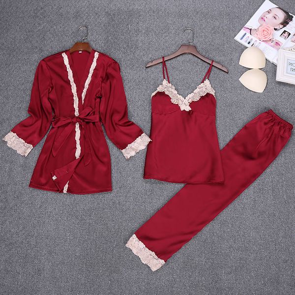 2018 new night robe spring womens 3pcs sleepwear sets strap pants suit casual pajamas nightwear kimono bath gown l xl, Blue;gray
2018 new night robe spring womens 3pcs sleepwear sets strap pants suit casual pajamas nightwear kimono bath gown l xl, Blue;gray
