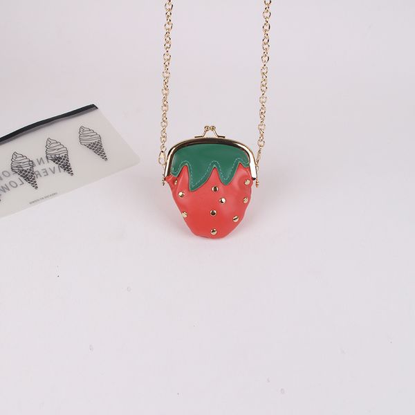 new children's cute strawberry fruit coin purse leather red chain small storage bag, White
new children's cute strawberry fruit coin purse leather red chain small storage bag, White