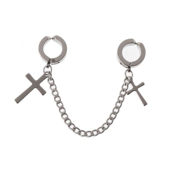 1pc hip hop double pierced hoop huggie dangle chain drop earring studs ear cuffs, Silver
1pc hip hop double pierced hoop huggie dangle chain drop earring studs ear cuffs, Silver