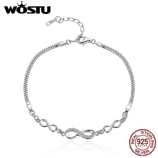 wostu 925 sterling silver endless love infinity chain link adjustable women bracelet luxury silver jewelry cqb037 cx200702, Black
wostu 925 sterling silver endless love infinity chain link adjustable women bracelet luxury silver jewelry cqb037 cx200702, Black