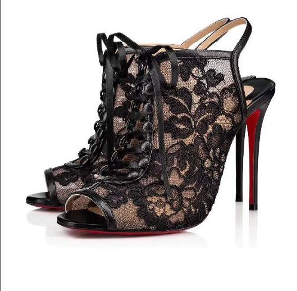 women pointed-toe black lace high heel sandals genuine leather lace-up women stiletto heel boots party t-stage catwalk shoes
women pointed-toe black lace high heel sandals genuine leather lace-up women stiletto heel boots party t-stage catwalk shoes