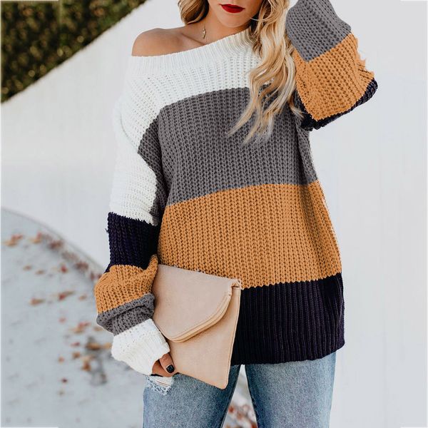 new fashion sweater women striped pull loose plus size rainbow knitwear long casual pullover sweaters woman clothing top, White;black
new fashion sweater women striped pull loose plus size rainbow knitwear long casual pullover sweaters woman clothing top, White;black