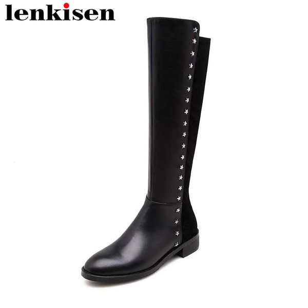 lenkisen original design solid round toe low heels zip natural leather pu office lady woman autumn winter knee-high boots l7f2, Black
lenkisen original design solid round toe low heels zip natural leather pu office lady woman autumn winter knee-high boots l7f2, Black