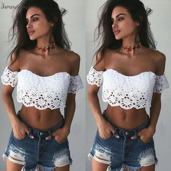 blusa мода crop топы женщины в горячую продаже лето женщин топов обрезанного лето шнурок вскользь полиэстер плеча сексуального crop top, White
blusa мода crop топы женщины в горячую продаже лето женщин топов обрезанного лето шнурок вскользь полиэстер плеча сексуального crop top, White