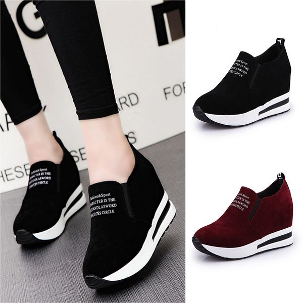 women sneakers shoes women casual flock slip-on thick platform sport sneakers wedges shoes basket femme dropship, Black
women sneakers shoes women casual flock slip-on thick platform sport sneakers wedges shoes basket femme dropship, Black