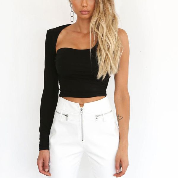 women clothing women designer shirts one sleeve cotton crop women casual one shoulder backless t shirts elegant black outfits, White
women clothing women designer shirts one sleeve cotton crop women casual one shoulder backless t shirts elegant black outfits, White