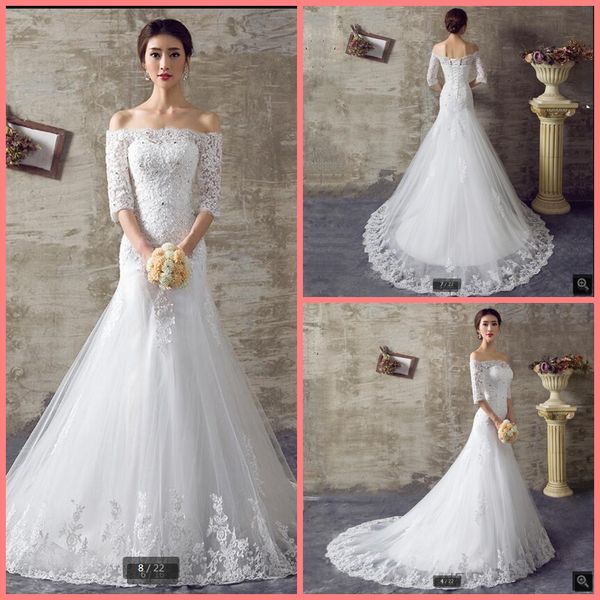 robe de mariage memraid white lace appliques wedding dress beaded sequined off the shoulder elegant half sleeve bride dresses sale
robe de mariage memraid white lace appliques wedding dress beaded sequined off the shoulder elegant half sleeve bride dresses sale