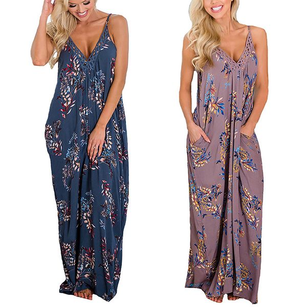 2019 women's spaghetti floral print v neck sleeveless strap backless long flowy dress with pocket s-xl, White;black
2019 women's spaghetti floral print v neck sleeveless strap backless long flowy dress with pocket s-xl, White;black