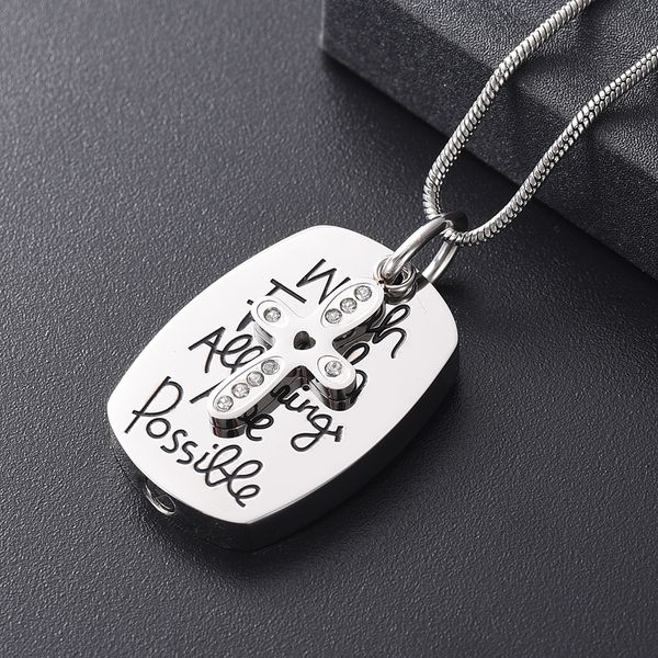ijd10321 cross oval stainless steel cremation memorial necklace ashes urn souvenir keepsake pendant men and women jewelry, Silver
ijd10321 cross oval stainless steel cremation memorial necklace ashes urn souvenir keepsake pendant men and women jewelry, Silver