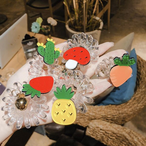 new women hair ropes transparent fruit phone line rubber band elastic hair rope ponytail holder cute child accessories, Slivery;white
new women hair ropes transparent fruit phone line rubber band elastic hair rope ponytail holder cute child accessories, Slivery;white