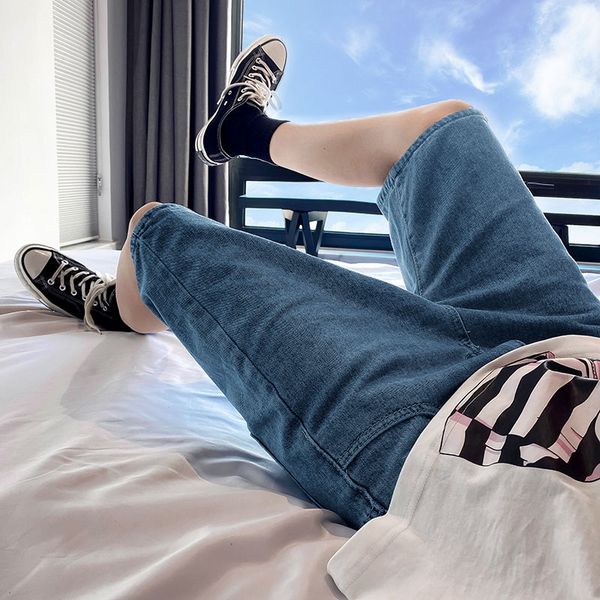men's jeans 2021 korean personality summer trend wild street student casual breeches hip-hop style solid color five-point, Blue
men's jeans 2021 korean personality summer trend wild street student casual breeches hip-hop style solid color five-point, Blue