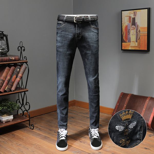 quality pocket embroidery blue jeans men casual slim fit stretch pencil pants hq01
quality pocket embroidery blue jeans men casual slim fit stretch pencil pants hq01
