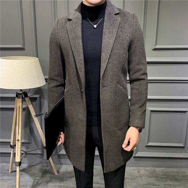 autumn and winter new style men's overcoat casual fashion woolen jacket korean-style slim fit wool overcoat men's mid-length men, Black
autumn and winter new style men's overcoat casual fashion woolen jacket korean-style slim fit wool overcoat men's mid-length men, Black