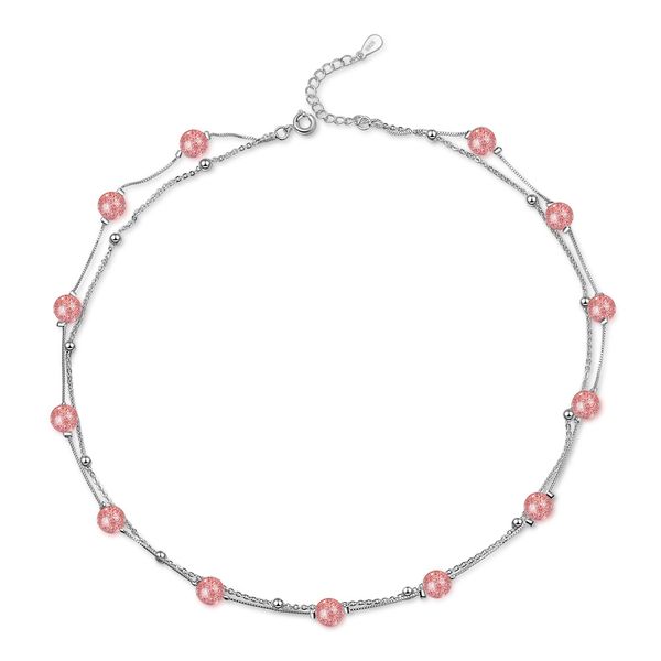 strawberry crystal double-layer chic necklace womens korean version of the pink recruit peach choker simple student mori-style, Golden;silver 
strawberry crystal double-layer chic necklace womens korean version of the pink recruit peach choker simple student mori-style, Golden;silver