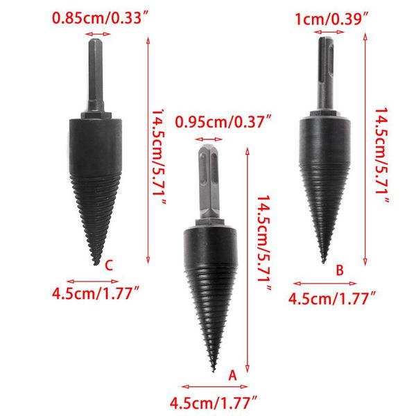 14.5x4.5cm firewood machine drill wood cone reamer punch driver drill bit split u50a
14.5x4.5cm firewood machine drill wood cone reamer punch driver drill bit split u50a