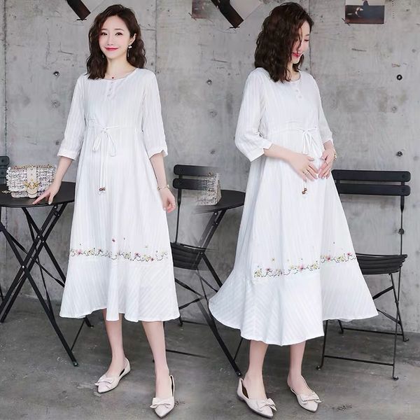 afei tony floral embroidery cotton maternity dress 2020 spring summer fashion loose clothes for pregnant women pregnancy, White
afei tony floral embroidery cotton maternity dress 2020 spring summer fashion loose clothes for pregnant women pregnancy, White