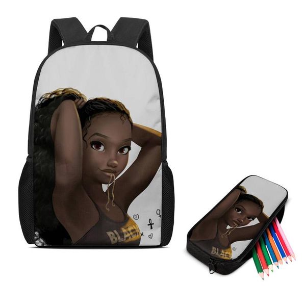 custom pattern black girl afro cartoon kids school bag set teenagers student travel book bag mochila fashion bags for toddlers
custom pattern black girl afro cartoon kids school bag set teenagers student travel book bag mochila fashion bags for toddlers