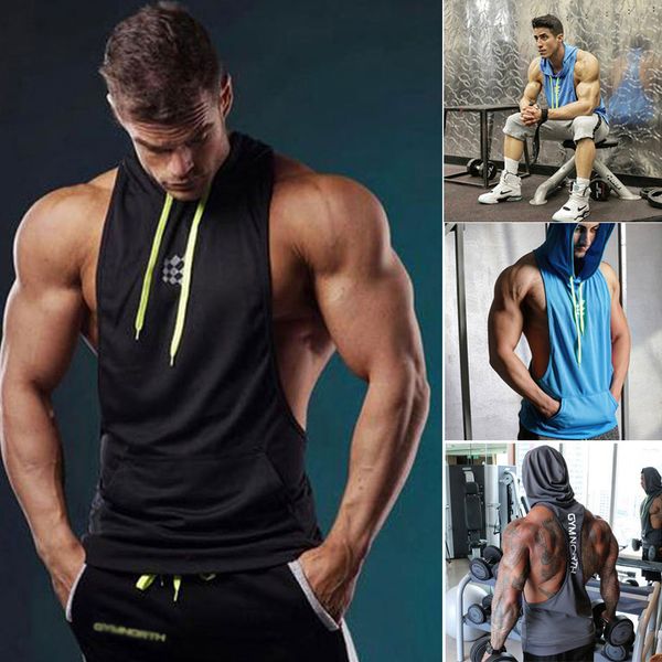 gym men vest bodybuilding hooded tank muscle clothing stringer hat t-shirt, White;black
gym men vest bodybuilding hooded tank muscle clothing stringer hat t-shirt, White;black