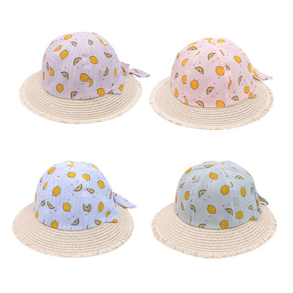 2019 style summer hats children baby girls kids fruit printed bowknot straw beach cap, Yellow
2019 style summer hats children baby girls kids fruit printed bowknot straw beach cap, Yellow