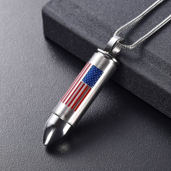klh10933 plastic funnelstainless steel waterproof bullet american flag cremation ashes urn necklace memorial pendant, Silver
klh10933 plastic funnelstainless steel waterproof bullet american flag cremation ashes urn necklace memorial pendant, Silver