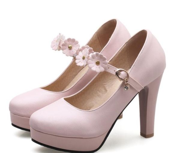 women's shoes in spring and autumn high coarse heel round head waterproof table flower@2036, Black
women's shoes in spring and autumn high coarse heel round head waterproof table flower@2036, Black
