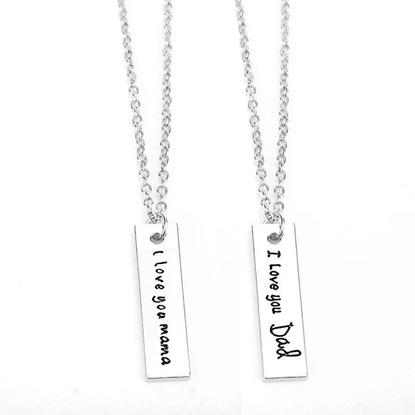 1 pair letters necklace i love you dad mama necklaces pendants family gifts link chain couple necklaces fashion jewelry, Silver
1 pair letters necklace i love you dad mama necklaces pendants family gifts link chain couple necklaces fashion jewelry, Silver