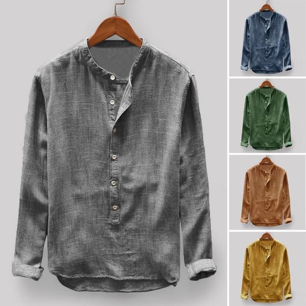 men's casual shirts mens vintage stand collar button long sleeve pullover leisure male basic plus size, White;black
men's casual shirts mens vintage stand collar button long sleeve pullover leisure male basic plus size, White;black