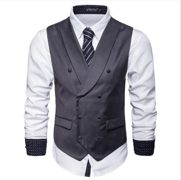 new men's solid color vest business casual vest british fashion fit for man vest business party, Black;white
new men's solid color vest business casual vest british fashion fit for man vest business party, Black;white